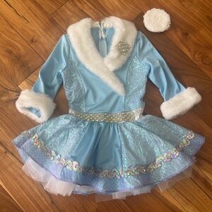 WEISSMAN Winter Wonderland Dance Ice Skating Costume Size IC 8/10 & MC 11/12